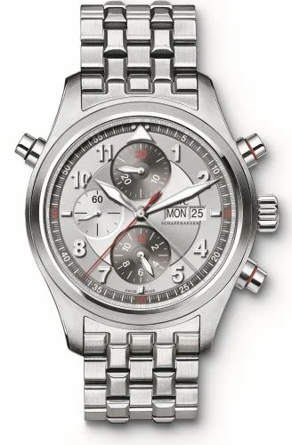 IWC Pilot's Watch Spitfire Double Chronograph Stainless Steel / Panda / Bracelet IW3718-05 (IW371805)